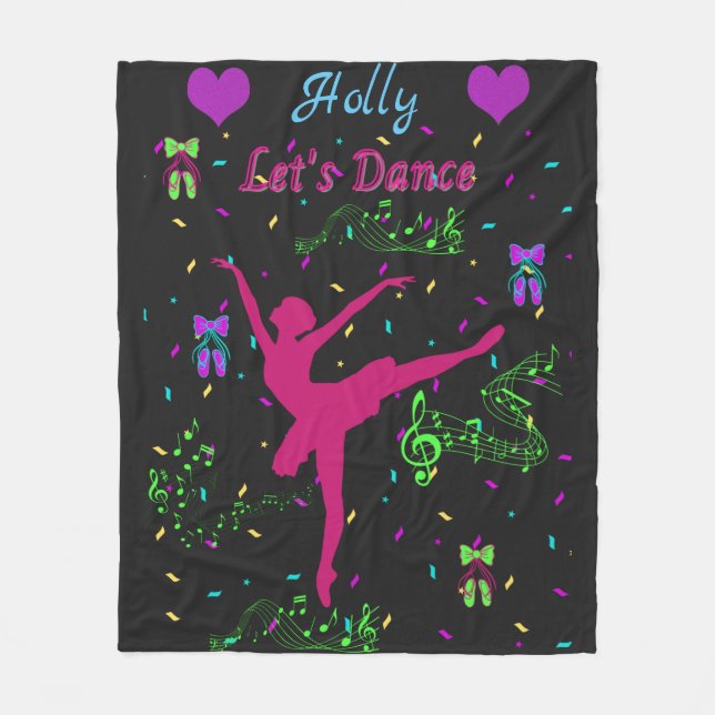 Girls Dance Musical Notes Fleecedecke (Vorderseite)