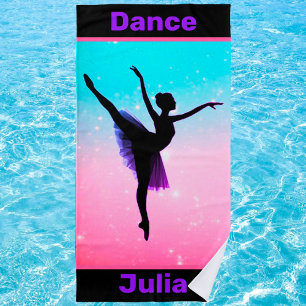Girls Dance Pastel Beach Handtuch