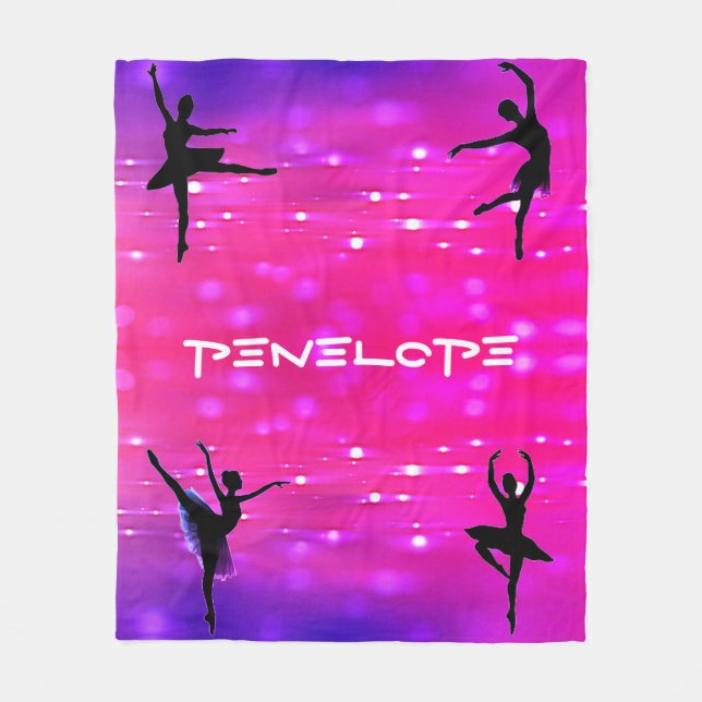 Girls Dance Pink & Lila Edgy Schriftart Fleecedecke (Vorderseite)