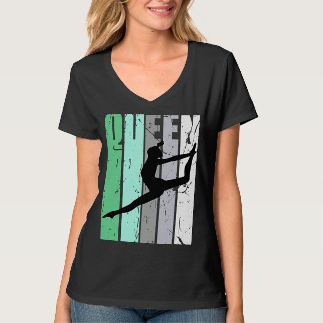 Girls Dance Queen Dance Retro Graphic Motivate T-Shirt (Vorderseite)