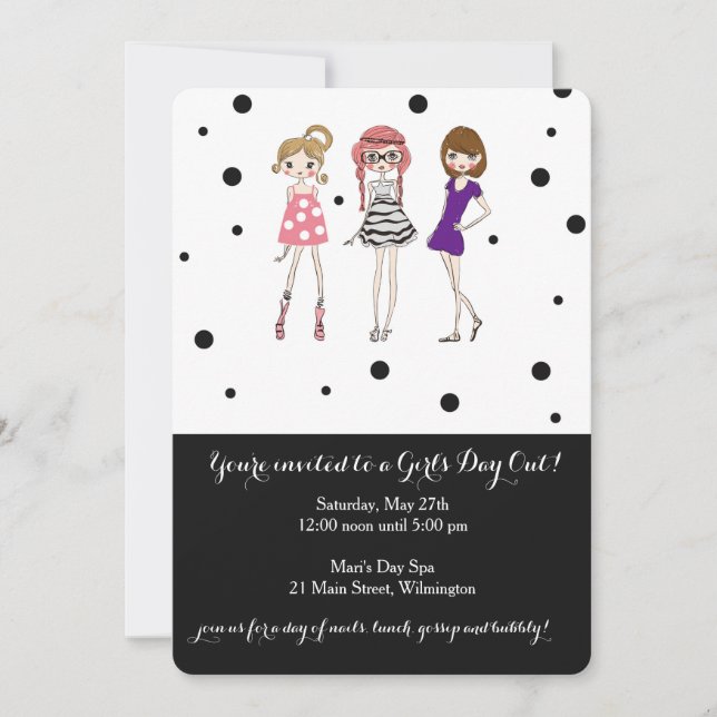 Girls Day / Bachelorette / Glamour Party Einladung (Vorderseite)