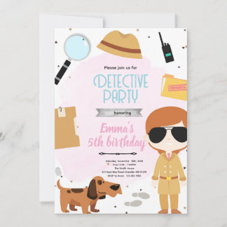 Girls Detective Party Invitation