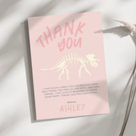 Girls Dinosaur Fossil Geburtstag Pink Danke