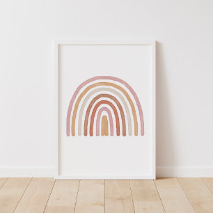 Girls Earthy Boho Rainbow Kinderzimmer Poster