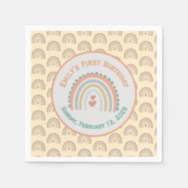 Girl's Elegant & Sweet Rainbow Blassgelb Serviette