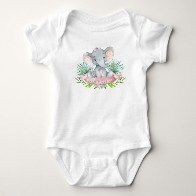 Girls Elephant Baby Shirts (Vorderseite)