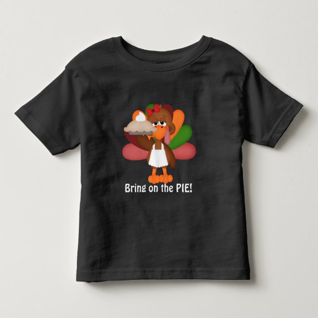 Girl's Erntedank Turkey Holiday Pie T - Shirt (Vorderseite)
