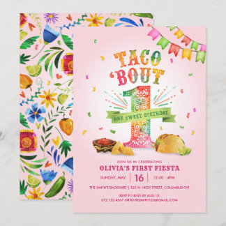 Girls Erstgeburt Einladung mit Fiesta Thema