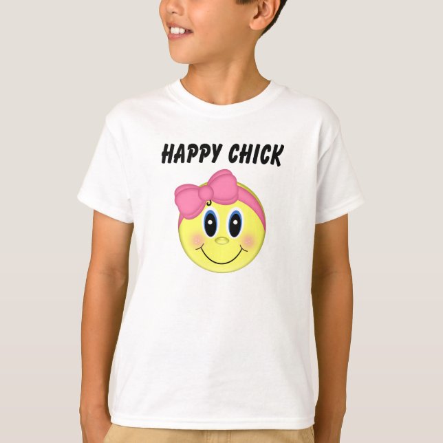 Girls Face Happy Chick T-Shirt (Vorderseite)