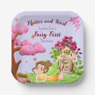 Girls Fairy First Mairytale Mushroom Butterfly Pappteller