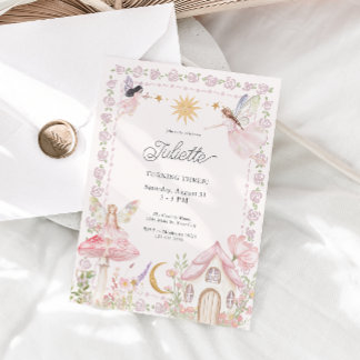 Girls Fairy Magical Garden Einladung zum Geburtsta