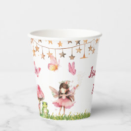 Girls Fairy Tale Castle Frog Mushroom Birthday Pappbecher