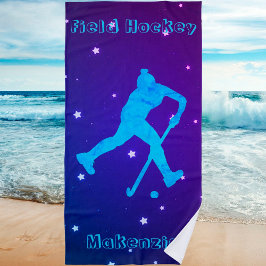 Girls Field Hockey Personalisiert Strandtuch