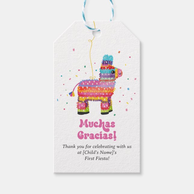 Girl's Fiesta Geburtstag Geschenkanhänger (Vorderseite)
