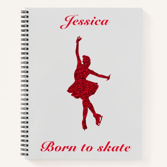 Girls Figure Skaten Notebook Notizbuch (Vorderseite)