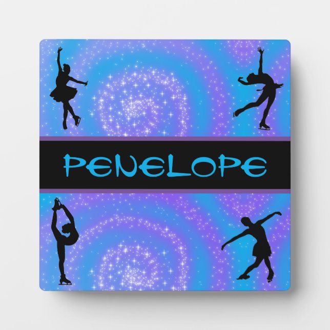 Girls Figure Skating Personalized Fotoplatte (Vorderseite)