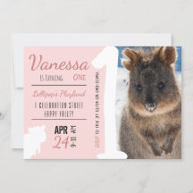 Girls First Birthday Blue Quokka Australien Foto