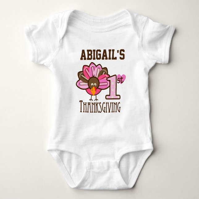 Girls First Erntedank Football Türkei Bodysuit Baby Strampler (Vorderseite)