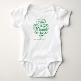 Girl's First St. Patricks Day Niedlich Clover & Na Baby Strampler