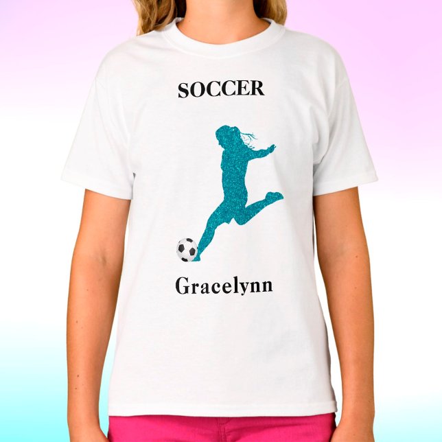 Girls Funkelnd Soccer Player T - Shirt (Von Creator hochgeladen)