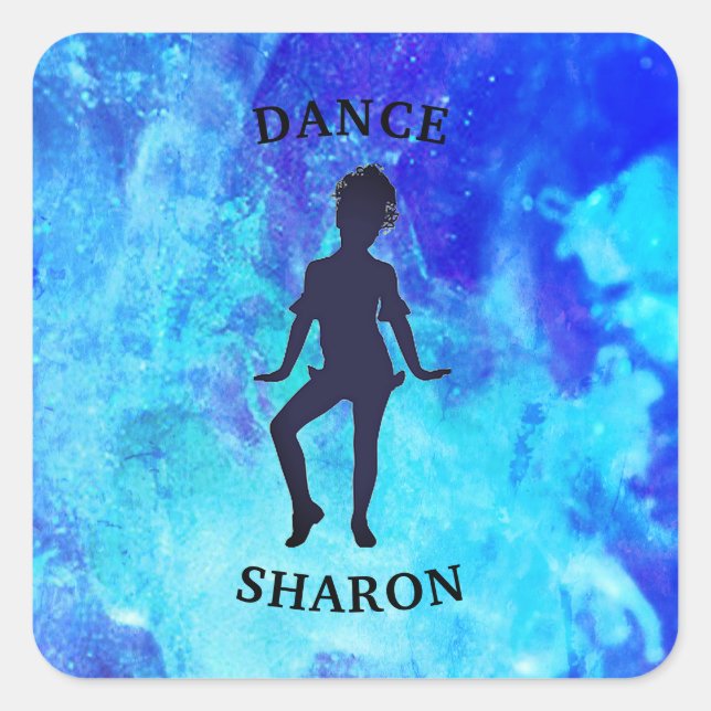 Girl's Galaxy Dance Quadratischer Aufkleber (Vorderseite)