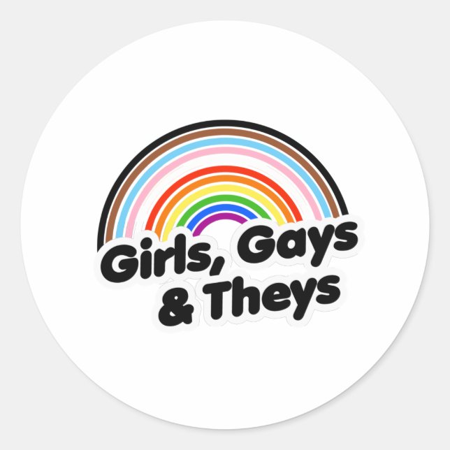 Girls Gays und Theys Runder Aufkleber (Vorderseite)