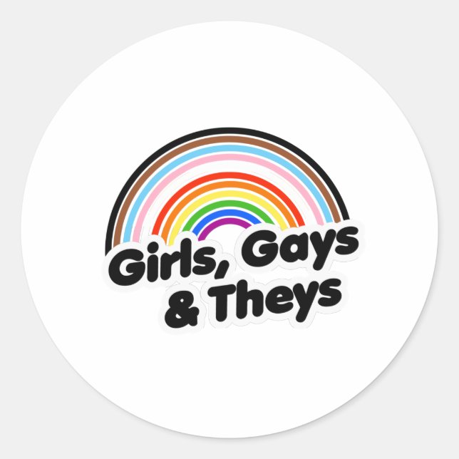 Girls Gays und Theys Runder Aufkleber (Vorderseite)