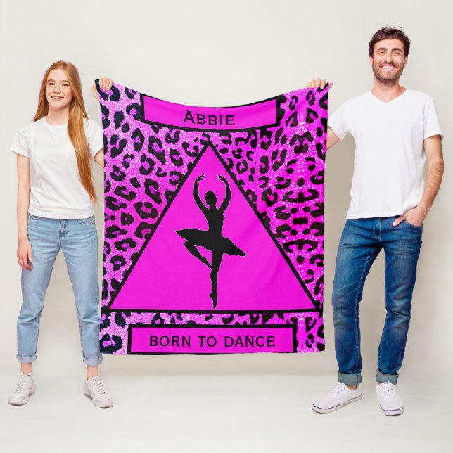 Girls "Geboren zu tanzen" Tierdruckleder Fleecedecke (Beispiel)