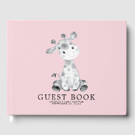 Girls Giraffe Baby Showbook Gästebuch