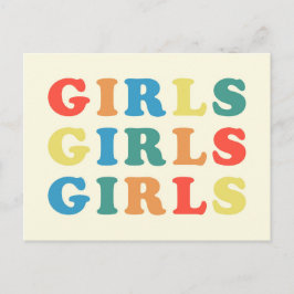 Girls Girls Feminist Zitat Postkarte