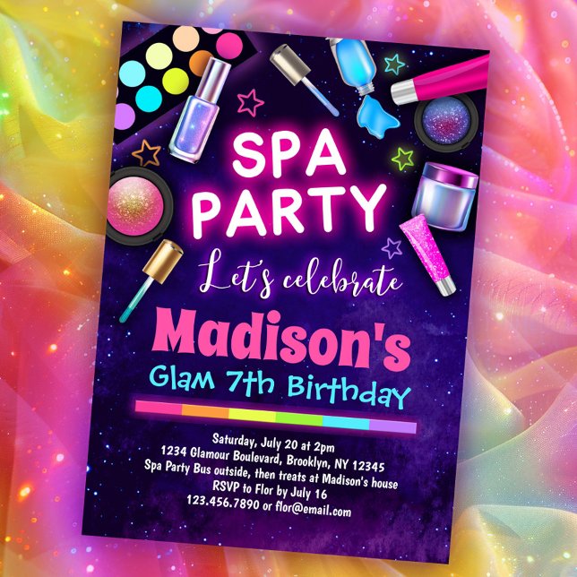 Girls Glam Wellness-Center Geburtstagsparty Einladung (Von Creator hochgeladen)