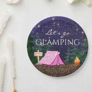 Girls Glamping Geburtstagsfeier Pappteller