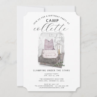 Girls Glamping Geburtstagsparty Cosy Einladung
