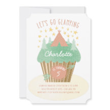 Girls Glamping Geburtstagsparty Einladung