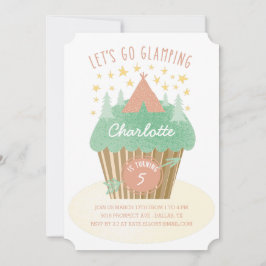 Girls Glamping Geburtstagsparty Einladung
