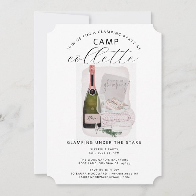 Girls Glamping Party Weekend Einladung (Vorderseite)