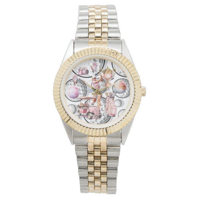 Girls Go Golfing Armbanduhr (Vorderseite)