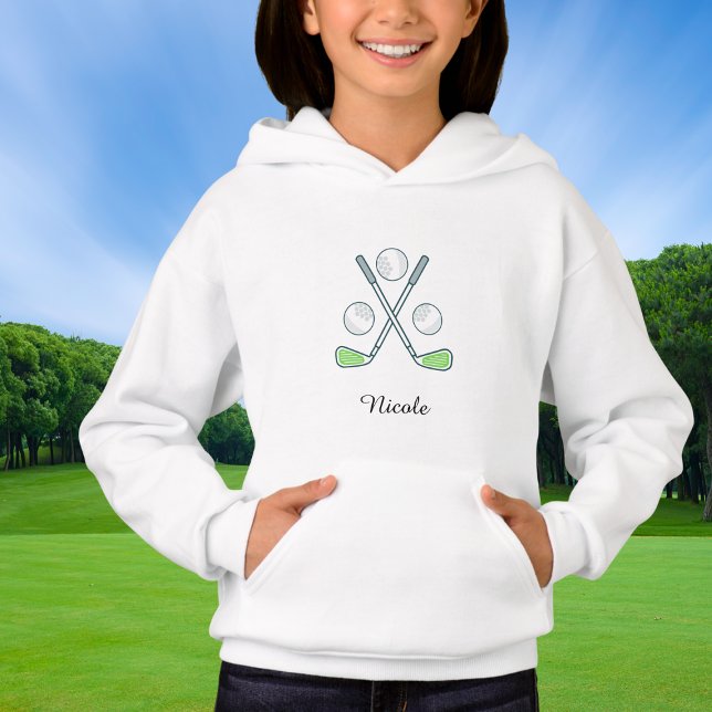 Girl's Golf Individuelle Name Personalisiert Hoodie (Von Creator hochgeladen)