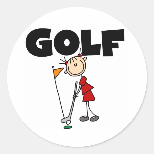Girls GOLF Runder Aufkleber (Vorderseite)