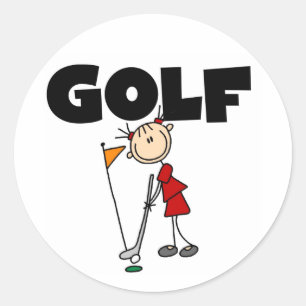 Girls GOLF Runder Aufkleber