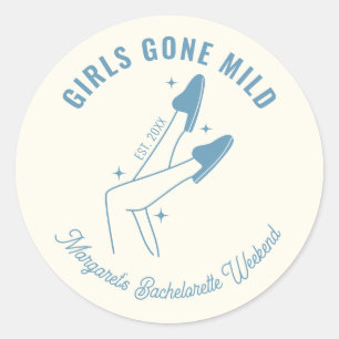 Girls Gone Mild Blue Wellness-Center Junggeselinne Runder Aufkleber