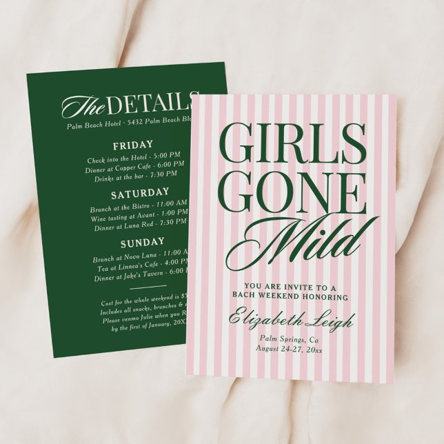 Girls Gone Mild Pajama Wellness-Center Bachelorett Einladung (Von Creator hochgeladen)