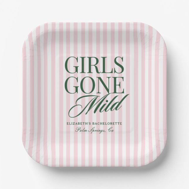 Girls Gone Mild Pajama Wellness-Center Bachelorett Pappteller (Vorderseite)