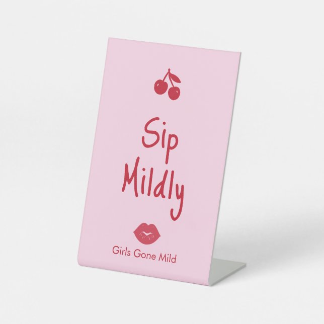 Girls Gone Mild Pink and Cherry Red Bachelorette   Sockelschild (Vorderseite)