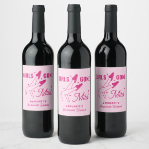 Girls Gone Mild Pink Trendy Wellness-Center Bachel Weinetikett