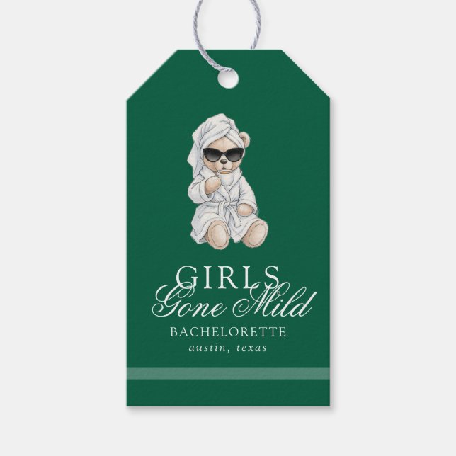 Girls Gone Mild Spa Bear Bachelorette Geschenkanhänger (Vorderseite)