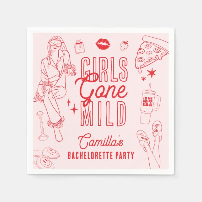 Girls Gone Mild Spa Pajama Bachelorette Party Serviette (Vorderseite)