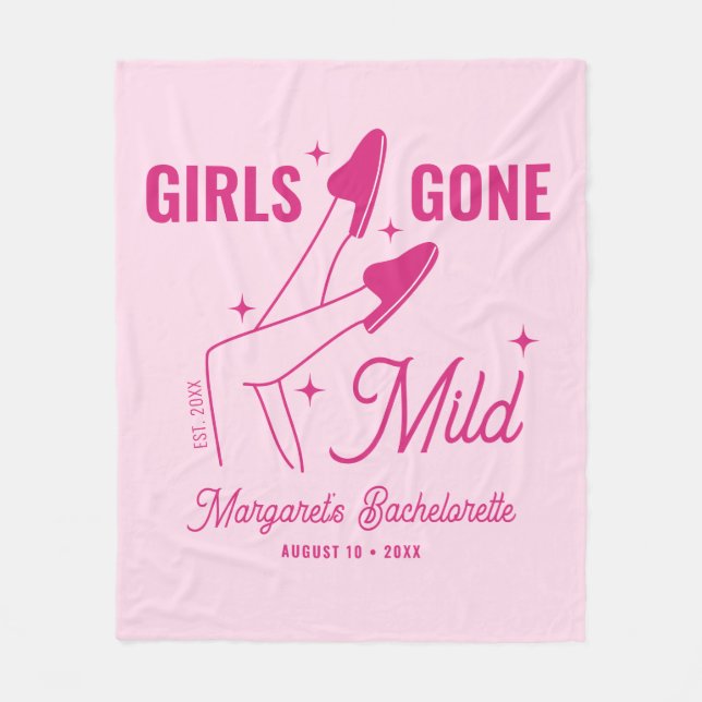 Girls Gone Milde Pink Sleepover Junggeselinnen-Abs Fleecedecke (Vorderseite)