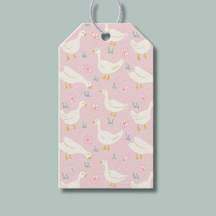 Girls Goose Farmyard Tier rosa Geschenkanhänger