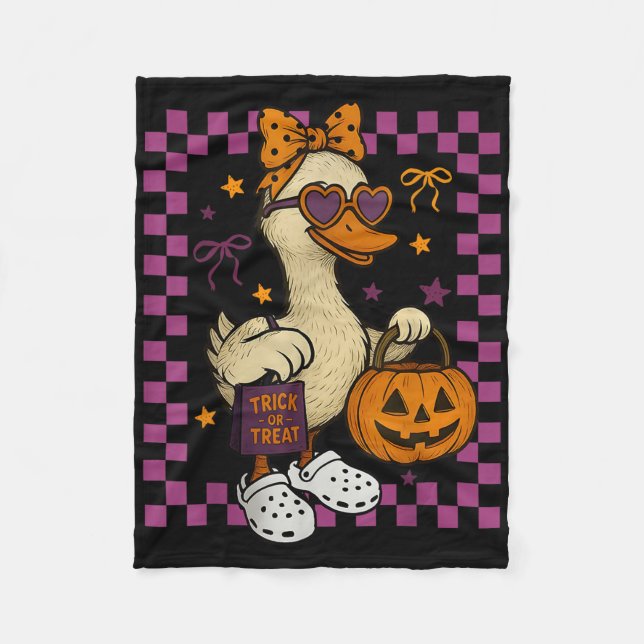 Girls Goose Halloween Spooky Goosey Silly Goose Pu Fleecedecke (Vorderseite)